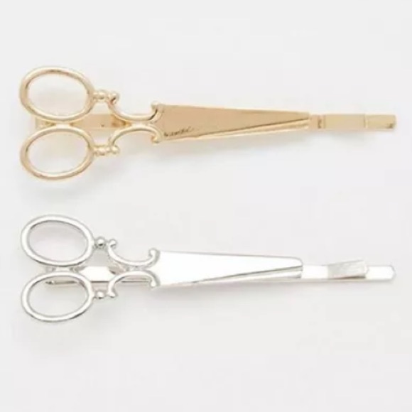 New in package silver & gold scissor hair clips - Picture 4 of 6